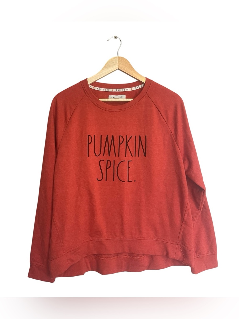 Rae Dunn Pumpkin Spice Sweatshirt in Rust Orange